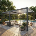 Pergola Bioclimatique Autoportante Aluminium Acier 6x3m Anthracite