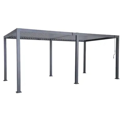 Pergola Bioclimatique Autoportante Aluminium Acier 6x3m Anthracite