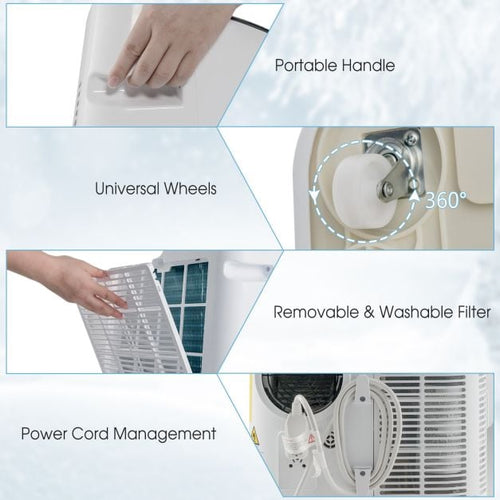 COSTWAY Climatiseur Portable 4-en-1 18 000 BTU Télécommande