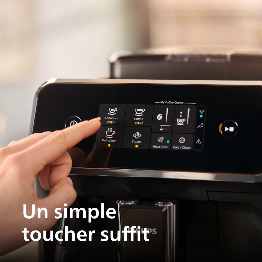 Philips Série 2200 Machine Expresso Broyeur 2 Boissons Mousseur à Lait Noir Mat EP2220/10