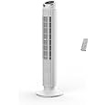 Levoit Column Fan 20dB Quiet, 7.9m/s DC Motor, LTF-F362-WEU | 26W, Oscillating 90° with 12 Speed, 12 Hour Timer, 4 Modes, LED Cooling Display with Remote Control, White
