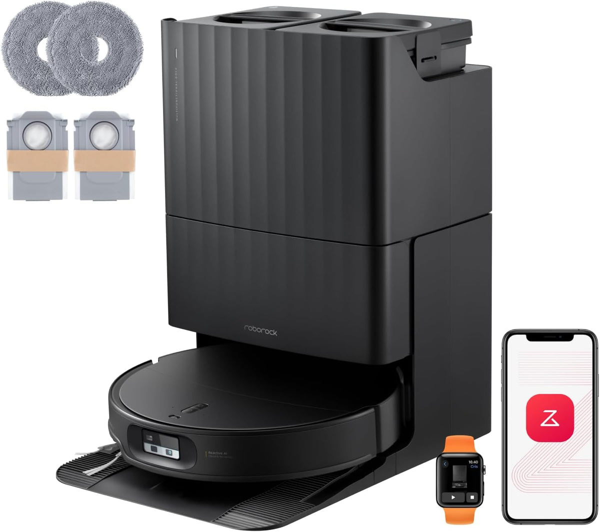 Roborock Qrevo Edge 2 Set Robot Aspirateur Laveur 25 000 Pa 7,98 cm