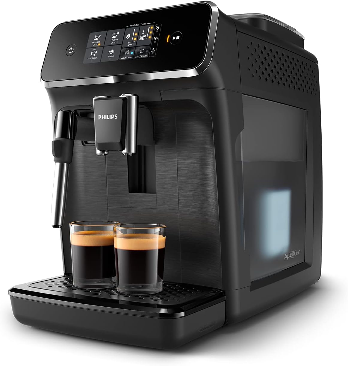 Philips Série 2200 Machine Expresso Broyeur 2 Boissons Mousseur à Lait Noir Mat EP2220/10