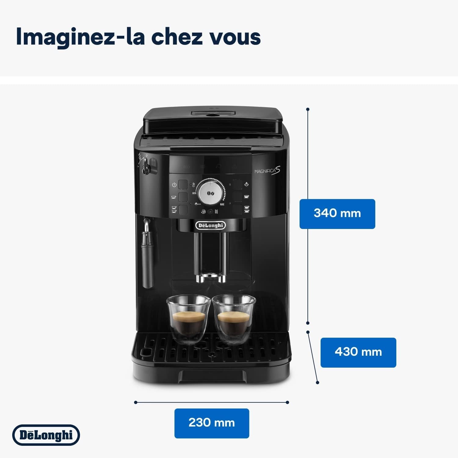 De’Longhi Magnifica S Machine Expresso Broyeur Mousseur Lait Manuel Noir ECAM11.112.B