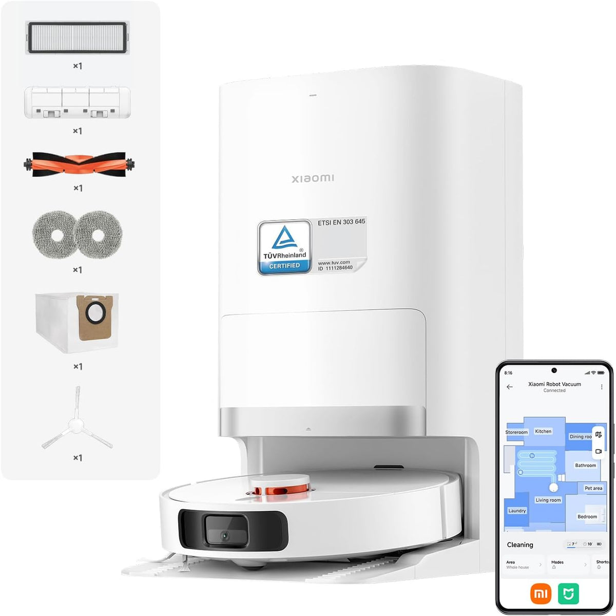 Xiaomi X20+ Aspirateur Robot Laveur 6000 Pa Navigation LDS Auto-nettoyage Séchage Vidage Automatique