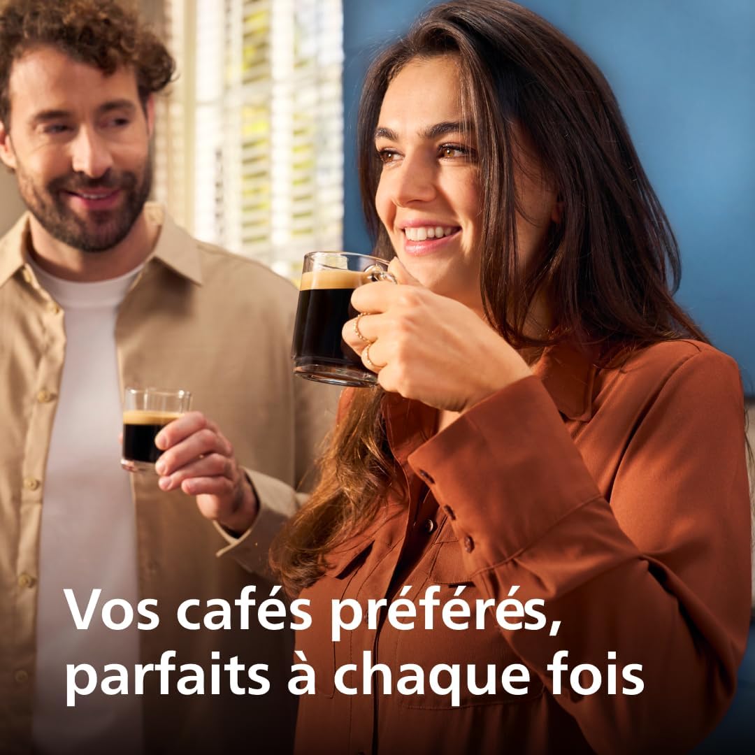 Philips Série 2200 Machine Expresso Broyeur 2 Boissons Mousseur à Lait Noir Mat EP2220/10