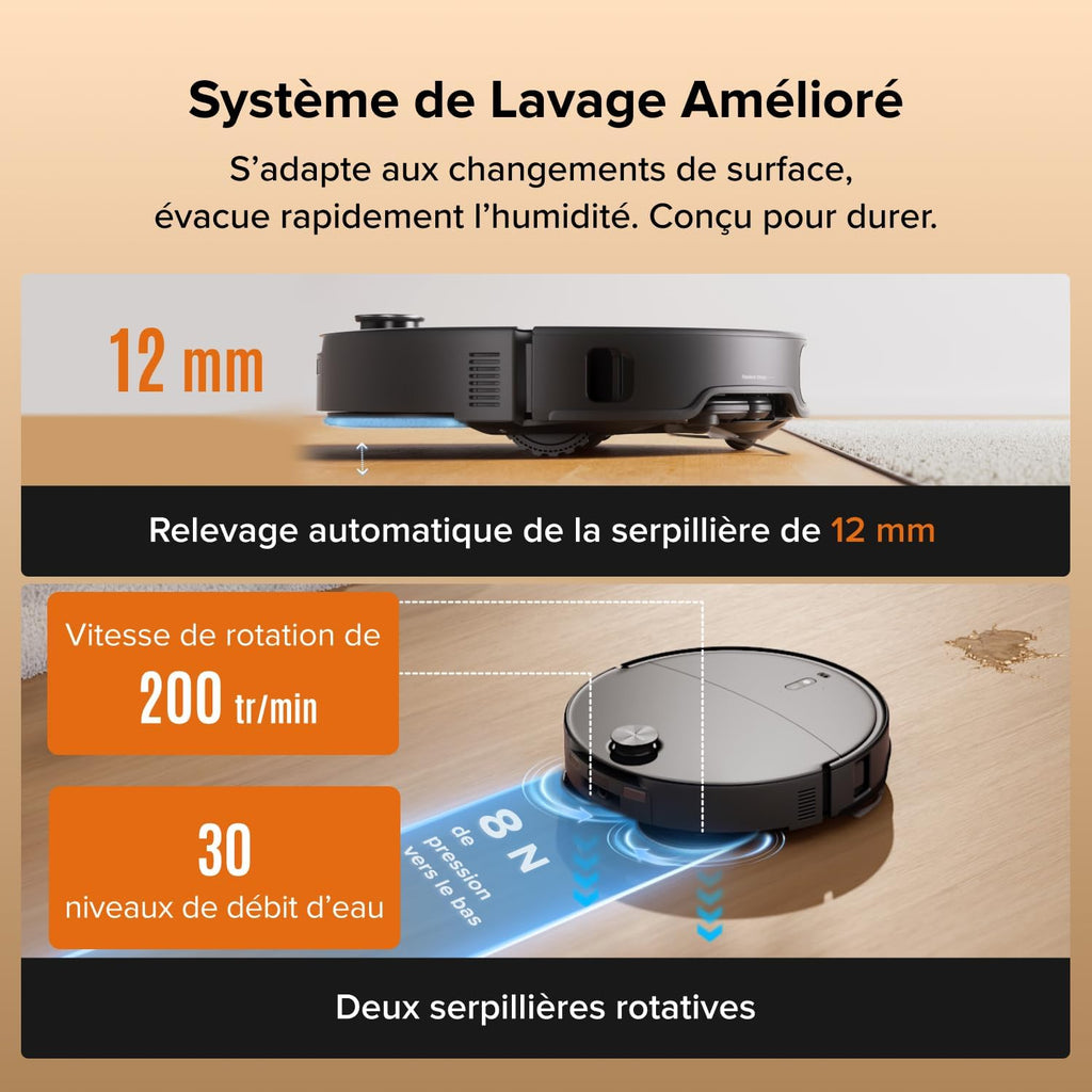 Roborock Qrevo Edge 2 Set Robot Aspirateur Laveur 25 000 Pa 7,98 cm
