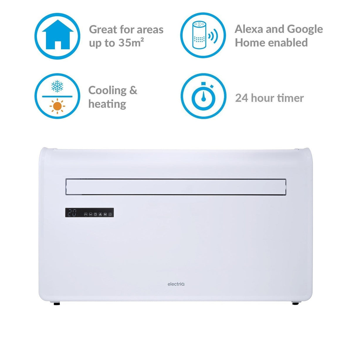 electriQ Climatiseur Intelligent 10 000 BTU Pompe à Chaleur iQool-SMART12HP