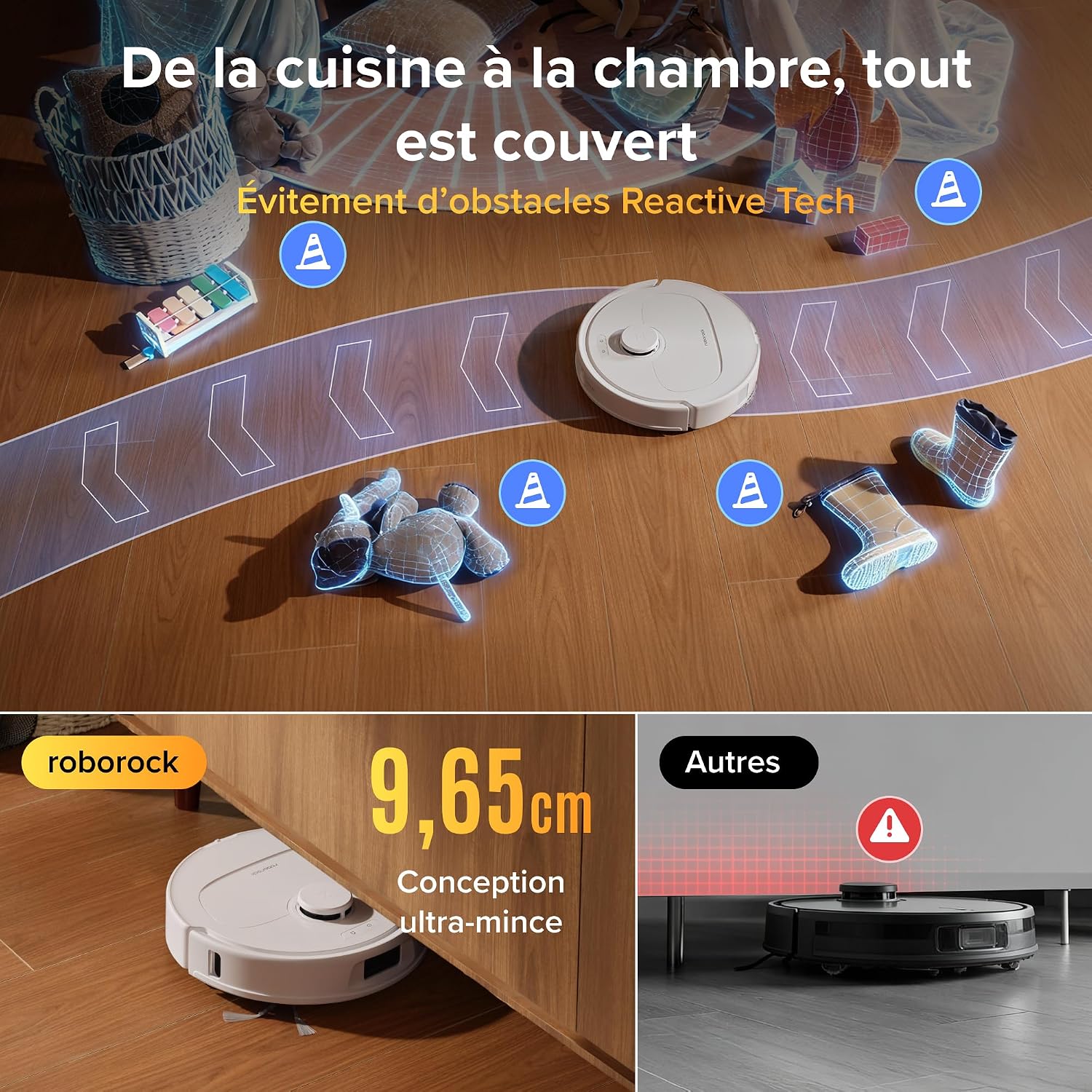 Roborock Qrevo S Pro Robot Aspirateur Laveur 18500 Pa Autonettoyant