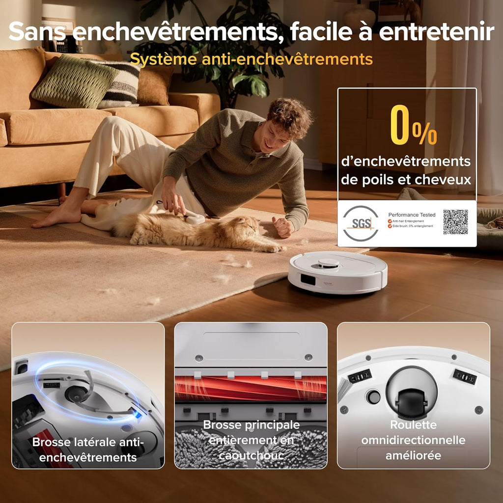 Roborock Qrevo S Pro Robot Aspirateur Laveur 18500 Pa Autonettoyant