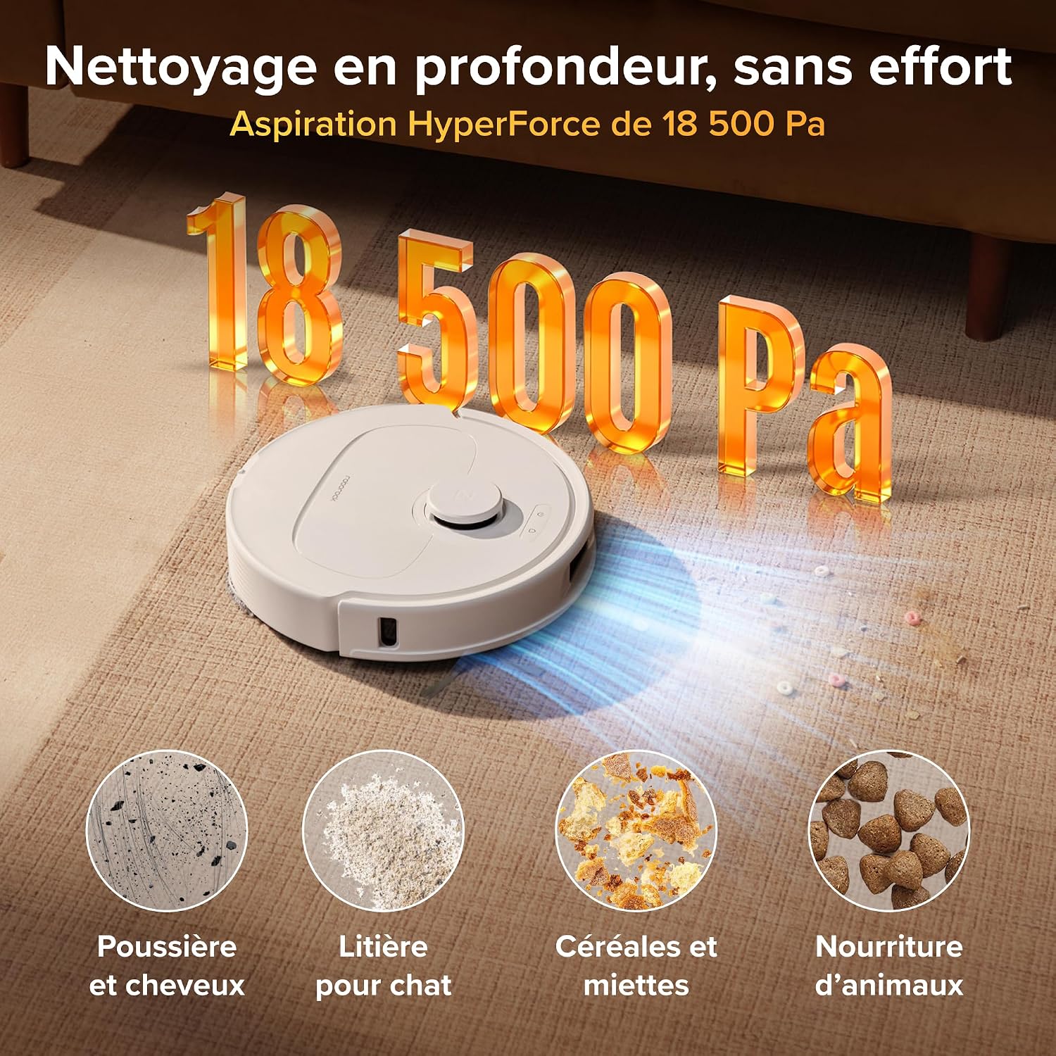 Roborock Qrevo S Pro Robot Aspirateur Laveur 18500 Pa Autonettoyant