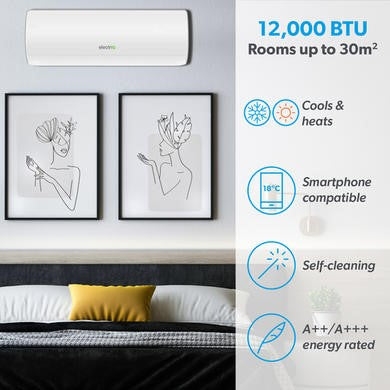 electriQ Climatiseur Split Intelligent 12000 BTU Pompe à Chaleur iQool12Plus