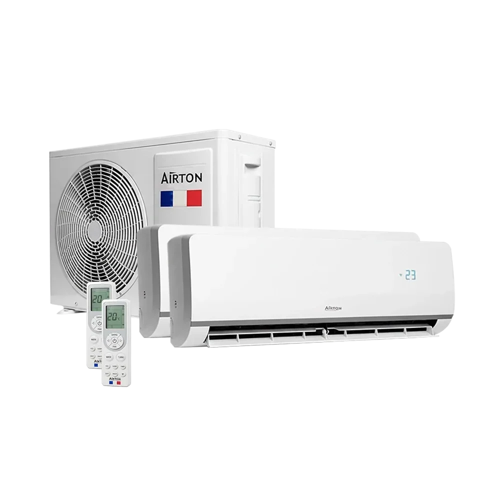 Airton Climatiseur Réversible Bisplit Pompe à Chaleur Air Air 2 Unités 70 m² WiFi Blanc 409913