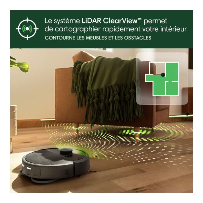 IROBOT Roomba Plus 405 Combo Aspirateur Robot Laveur Noir