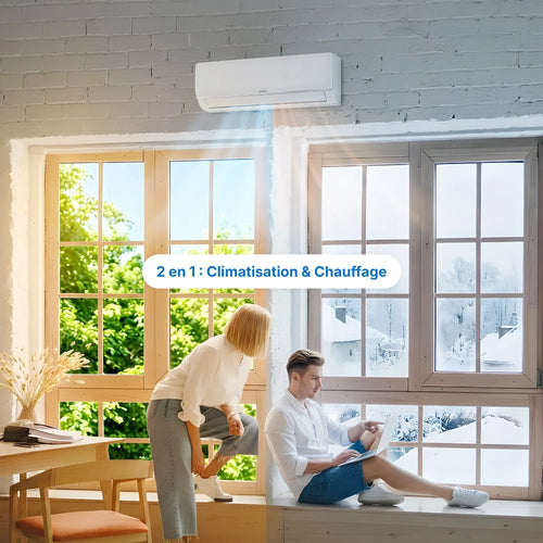 Airton Climatiseur Réversible Bisplit Pompe à Chaleur Air Air 2 Unités 70 m² WiFi Blanc 409913