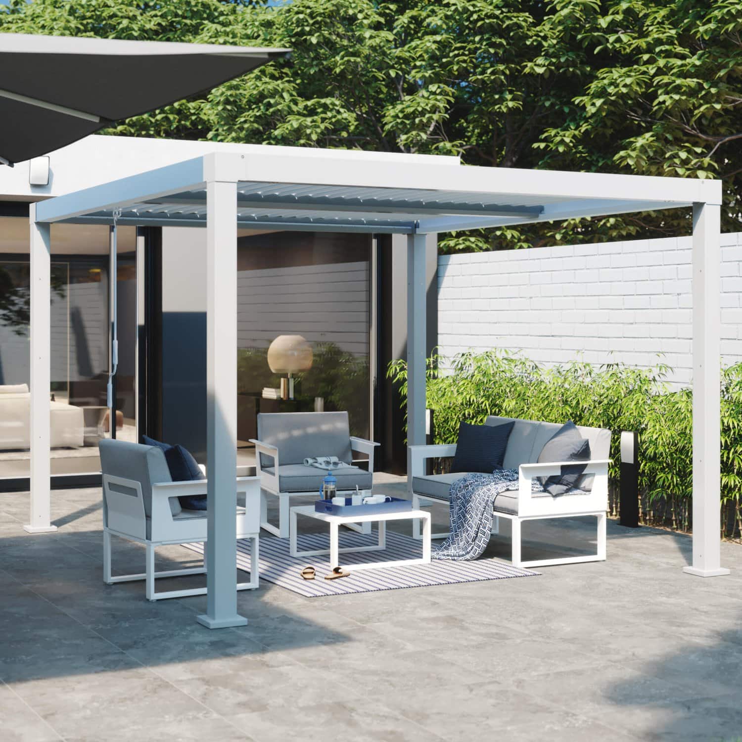 NATERIAL Clima Pergola Bioclimatique Autoportante Aluminium Blanc