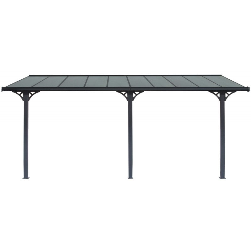 X-Metal Pergola Adossée Ajustable Toit Terrasse Aluminium 3,05x6,18 m Polycarbonate Gris Anthracite