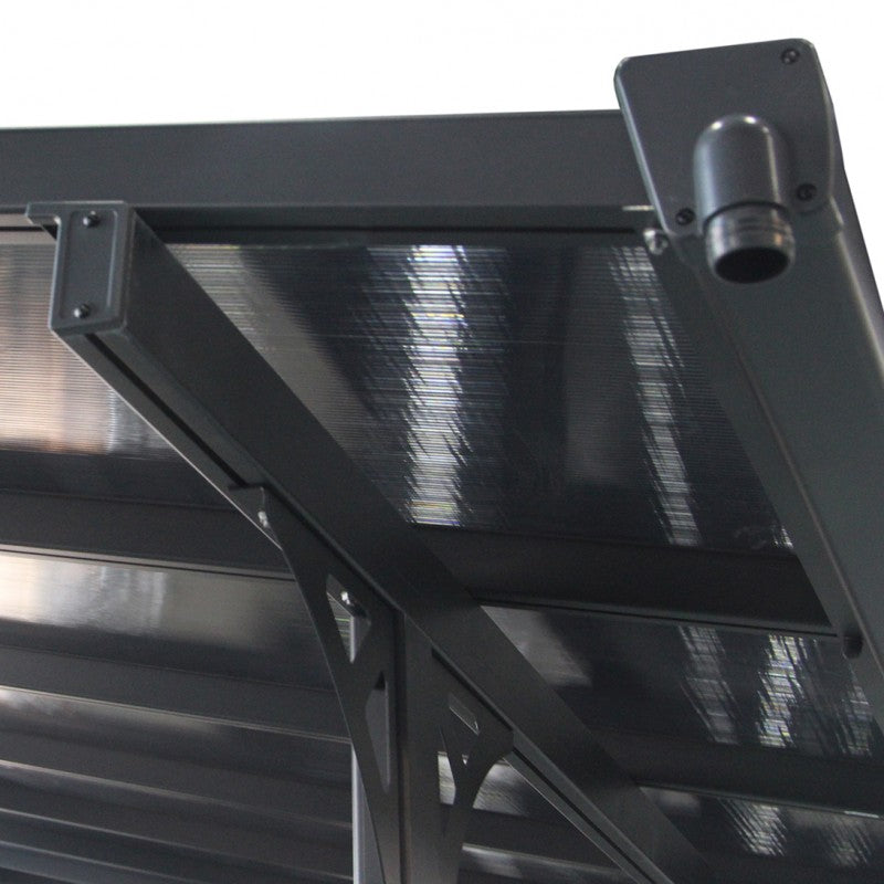 X-Metal Pergola Adossée Ajustable Toit Terrasse Aluminium 3,05x6,18 m Polycarbonate Gris Anthracite