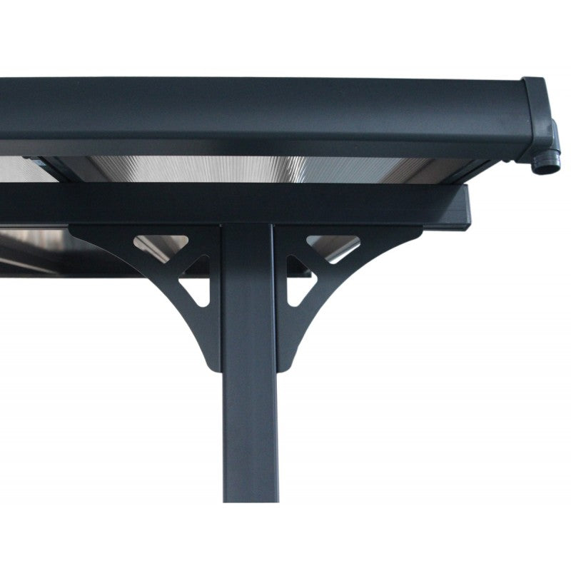 X-Metal Pergola Adossée Ajustable Toit Terrasse Aluminium 3,05x6,18 m Polycarbonate Gris Anthracite
