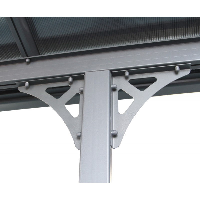 X-Metal Pergola Adossée Ajustable Toit Terrasse Aluminium 3,05x6,18 m Polycarbonate Gris Anthracite