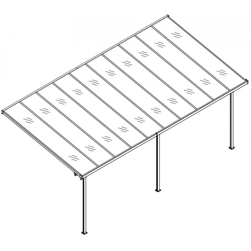 X-Metal Pergola Adossée Ajustable Toit Terrasse Aluminium 3,05x6,18 m Polycarbonate Gris Anthracite