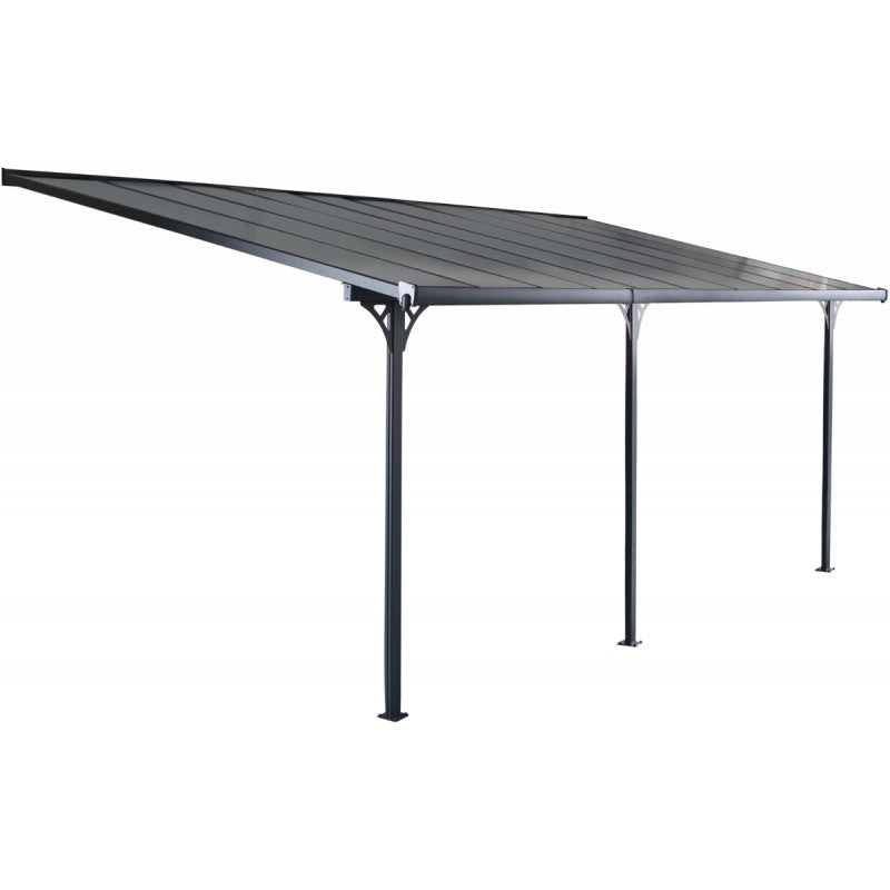 X-Metal Pergola Adossée Ajustable Toit Terrasse Aluminium 3,05x6,18 m Polycarbonate Gris Anthracite