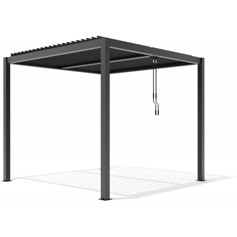 X-Metal Pergola Bioclimatique Autoportante Aluminium Anthracite 3x3 m