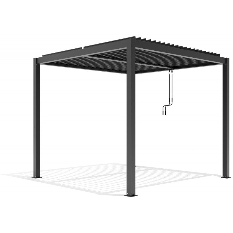 X-Metal Pergola Bioclimatique Autoportante Aluminium Anthracite 3x3 m