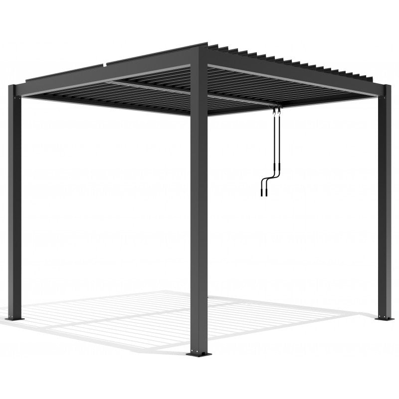X-Metal Pergola Bioclimatique Autoportante Aluminium Anthracite 3x3 m