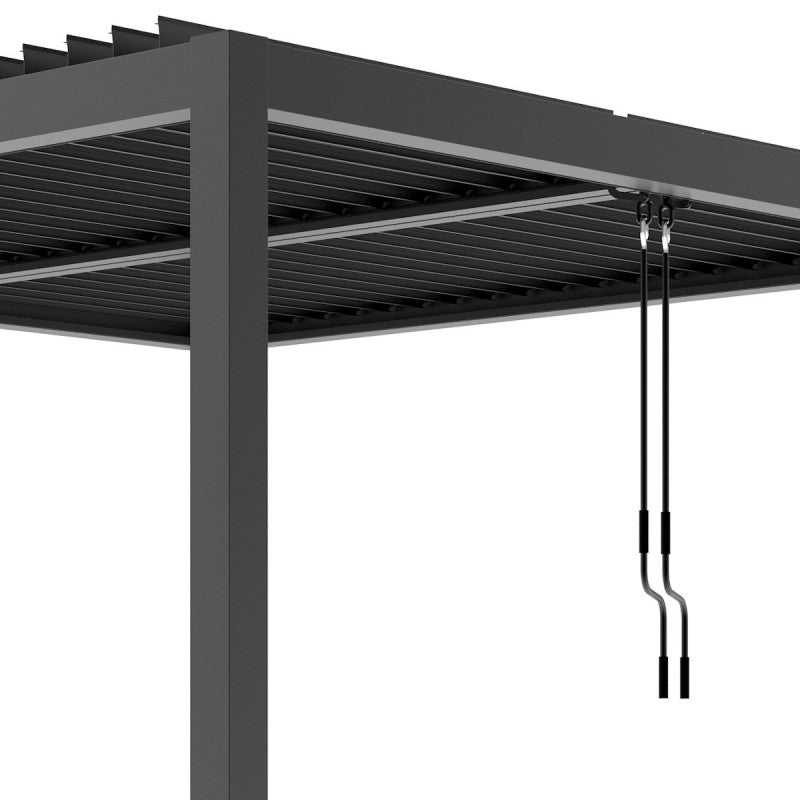 X-Metal Pergola Bioclimatique Autoportante Aluminium Anthracite 3x3 m