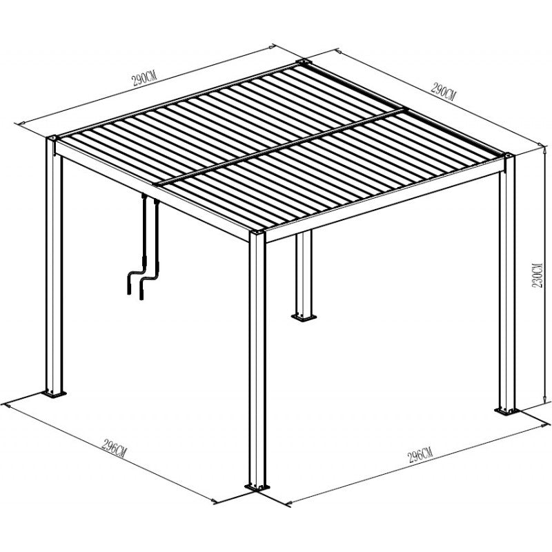 X-Metal Pergola Bioclimatique Autoportante Aluminium Anthracite 3x3 m